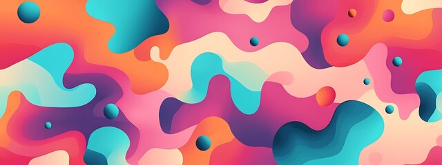 Colorful abstract background with flowing shapes.