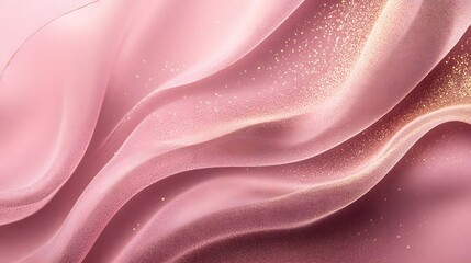 Obraz premium Pink and Gold Glitter Abstract Waves Design