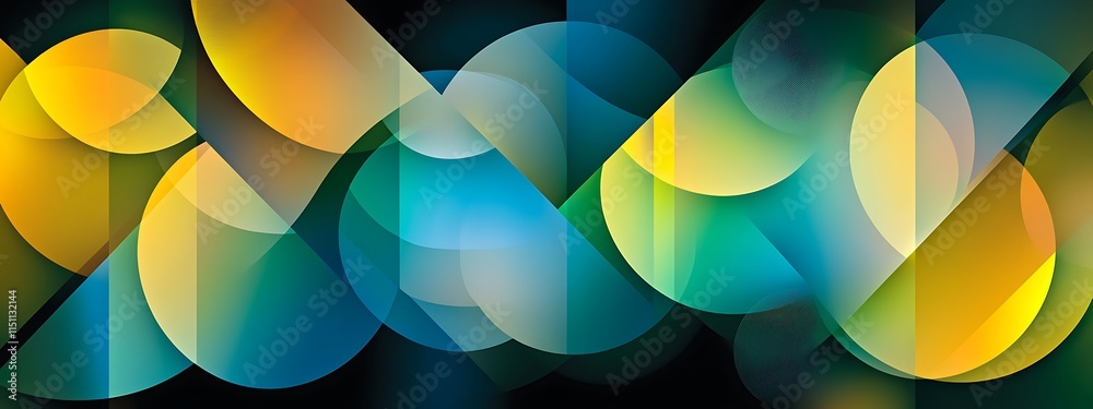 Aufkleber Abstract overlapping circles and gradient colors.