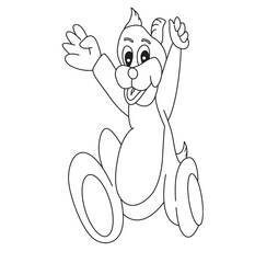 Cute cartoon hand drawn vector funny Squirrel coloring page.