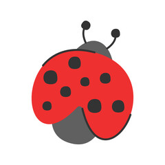 Ladybug Icon Illustration with soft color palette in flat design style. Perfect for Spring season themed designs