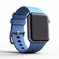 Smartwatch mockup with blue strap, wearable technology for healthy lifestyle, graphic asset for National Fitness Day