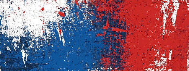 Red, white, and blue grunge textured background.