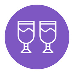 Wine Glasses icon vector image. Can be used for Honeymoon.