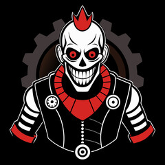 Creepy Clockwork Clown A Steampunk Inspired Design for T-Shirts