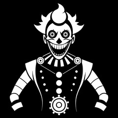 Creepy Clockwork Clown A Steampunk Inspired Design for T-Shirts