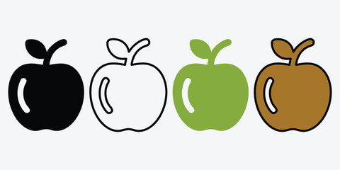 Apple Icon Vector. Apple fruit Icon. Apples.