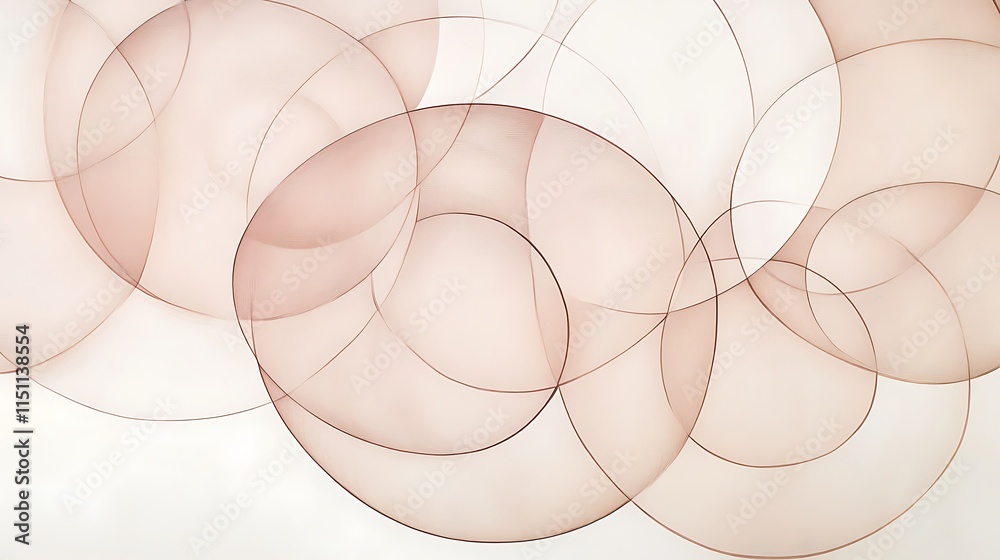 Aufkleber Abstract overlapping translucent circles background.