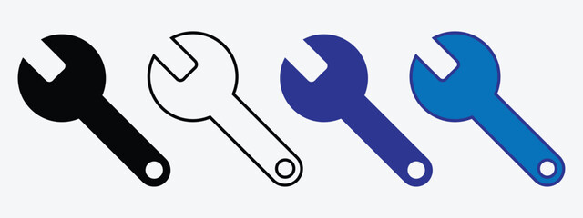 Wrench Icon Vector.  repair icon. tools icon vector. Repair Tool Vector Illustration. Wrench and screwdriver. support, Service.