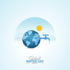 World Water Day. Water Day creative design for social media ads