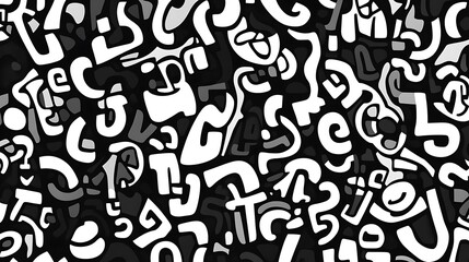 Obraz premium Abstract black and white number pattern.