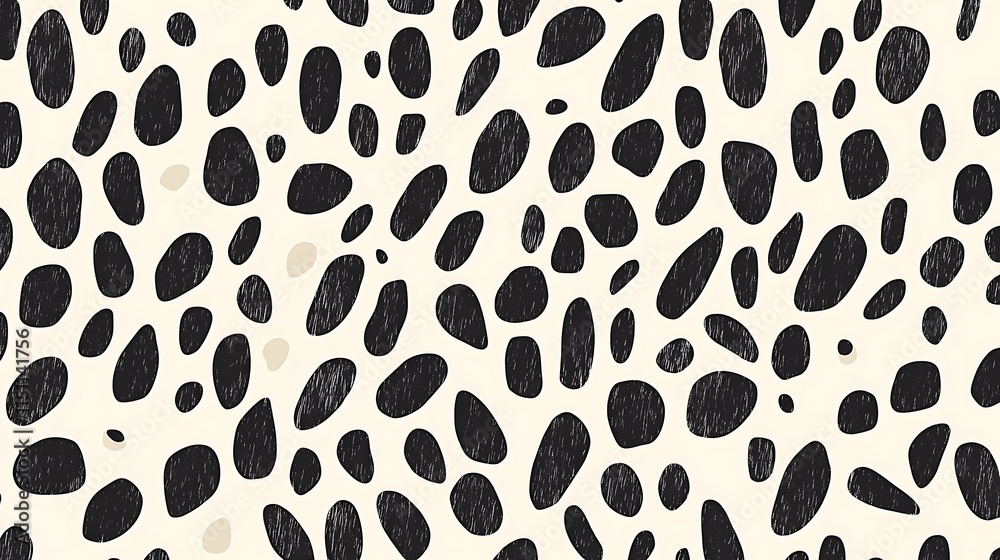 Poster Seamless abstract organic blob shapes pattern.