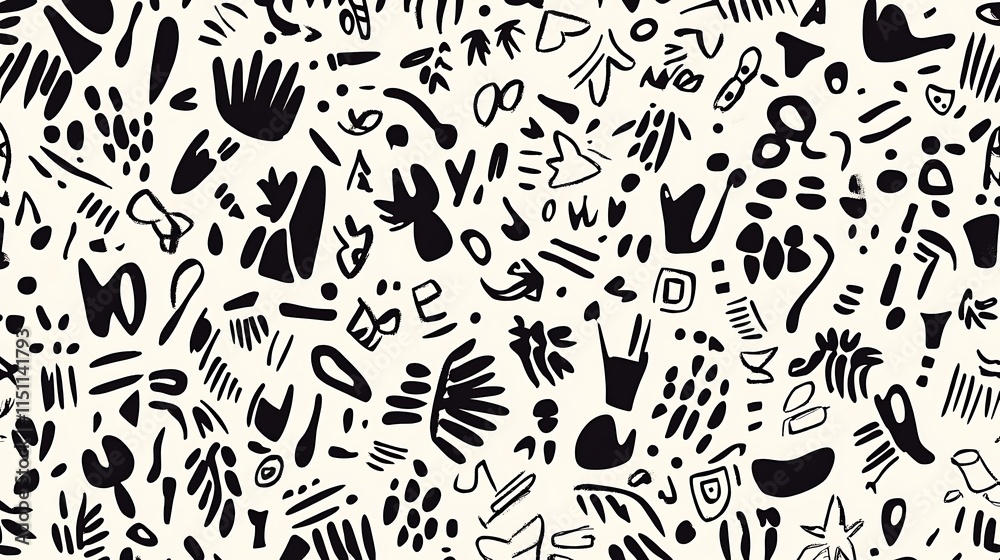 Poster seamless abstract black and white pattern.