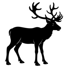 Fototapeta premium Caribou Silhouette vector illustration