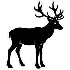 Obraz premium Caribou Silhouette vector illustration