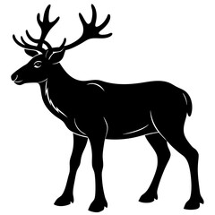 Fototapeta premium Caribou Silhouette vector illustration