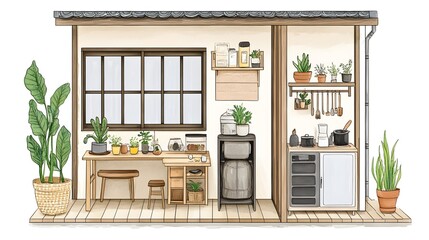 Cozy indoor garden setup modern home illustration bright inviting design inspiration