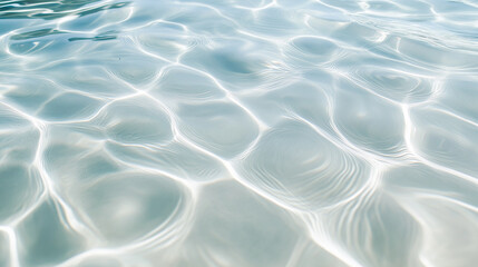 Fototapeta premium Clear shallow water with sunlit rippling patterns, showcasing the interplay of light and texture. 