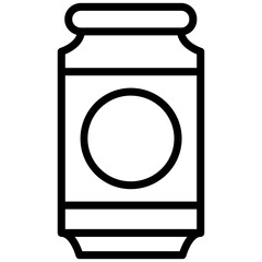 Soda Pop Icon, Black And White Outline Icon Symbol