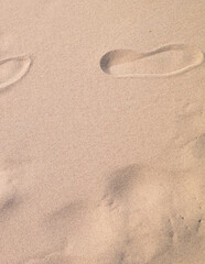 Shoe print on the sand