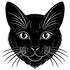 Cat Head Silhouette vector illustration