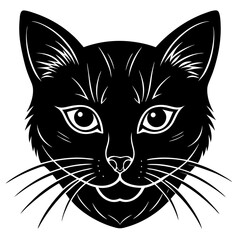 Cat Head Silhouette vector illustration