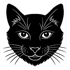 Cat Head Silhouette vector illustration