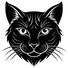 Cat Head Silhouette vector illustration