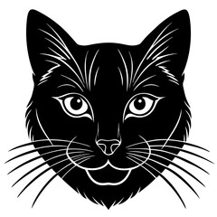 Cat Head Silhouette vector illustration