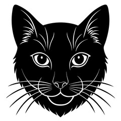 Cat Head Silhouette vector illustration