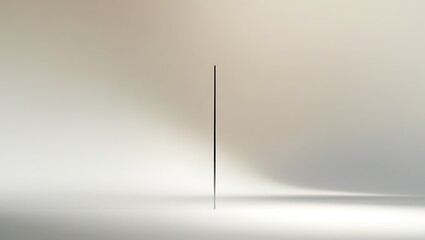 A vertical line stands against a neutral background