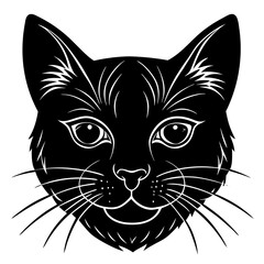 Cat Head Silhouette vector illustration