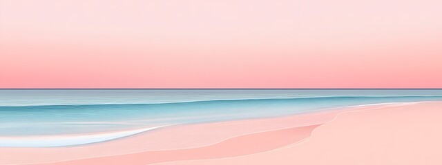 Fototapeta premium Serene pastel beach at sunset.