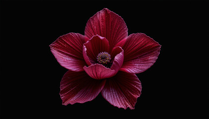 pink orchid isolated on black