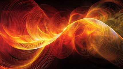 Abstract fiery orange and red wave patterns design