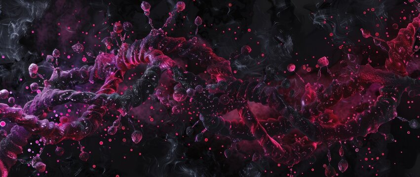 Support Personalized Medicine Research. In black, red and purple tones