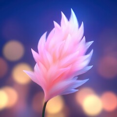 Dreamy Pink Feather Flower  Soft Bokeh Background  Romantic  Delicate  Elegant  Artistic