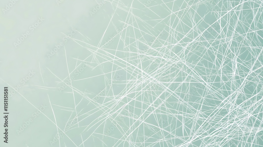 Poster abstract white lines on a soft green background.