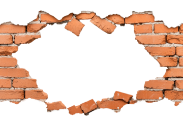 Watercolor Brick and Mortar Wall with Visible Cracks