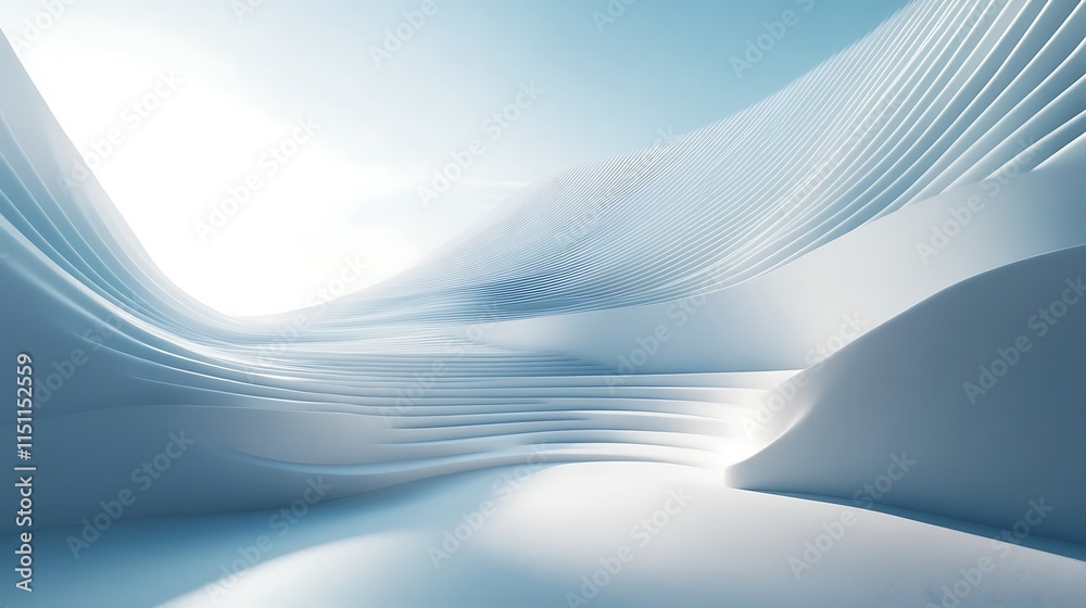 Poster abstract white futuristic architecture.