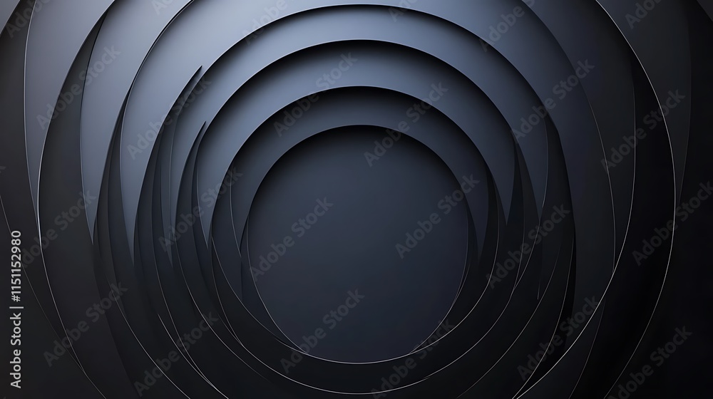 Aufkleber Dark concentric circles with depth and shadow.