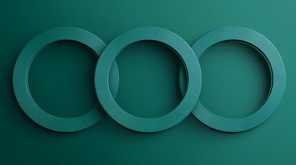 Three interlocking green circles on green.