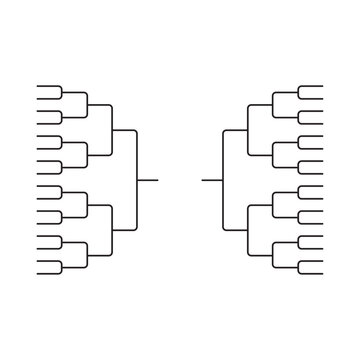 32 team Tournament bracket templates illustration