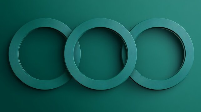 Three interlocking green circles on green.