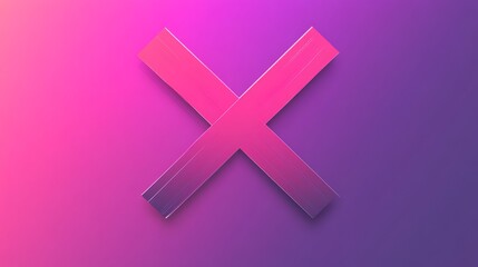 Obraz premium Pink X on gradient background.
