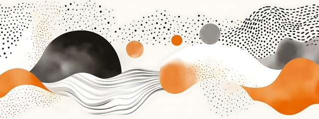Fototapeta premium Abstract background with orange, black, and white.