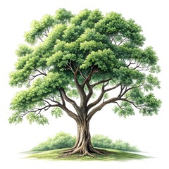 3D Minimalist tree isolated on white background