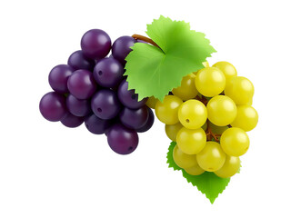 Pile of grapes varieties. Fresh grapes on PNG transparent background. Grapes fruit 