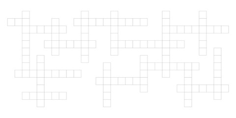 Crossword puzzle grid with empty boxes. Flat vector illustration for quiz and brain games.