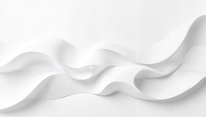 Fototapeta premium Curved white paper background shows intricate waves and folds for creative design purposes